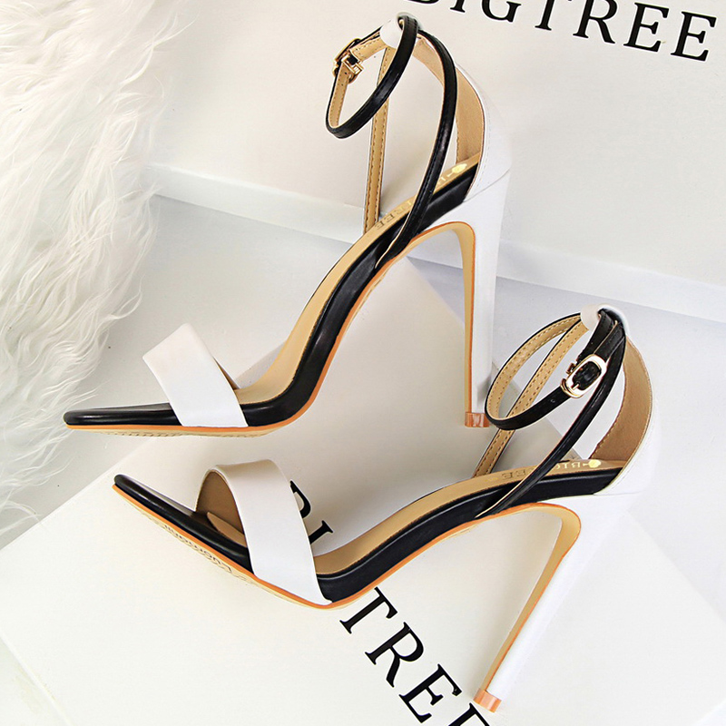Women Black-White Concise Leat - Casual Sandal Leather review and price
