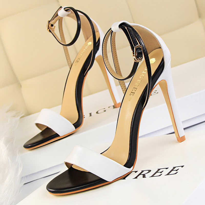 Women Black-White Concise Leat - Casual Sandal Leather review and price