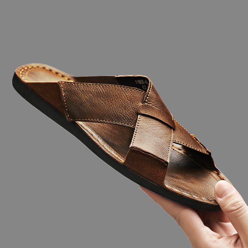 Fashion Genuine Leather Men Sl - Flip Flop Leather Men review and price