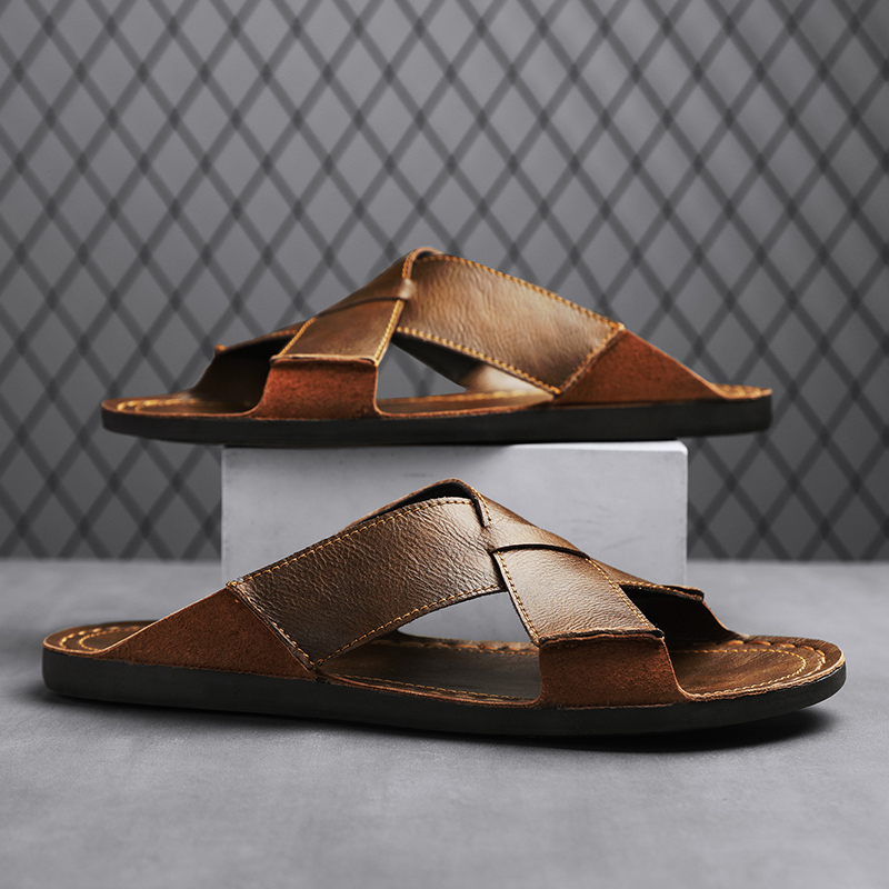 Fashion Genuine Leather Men Sl - Flip Flop Leather Men review and price