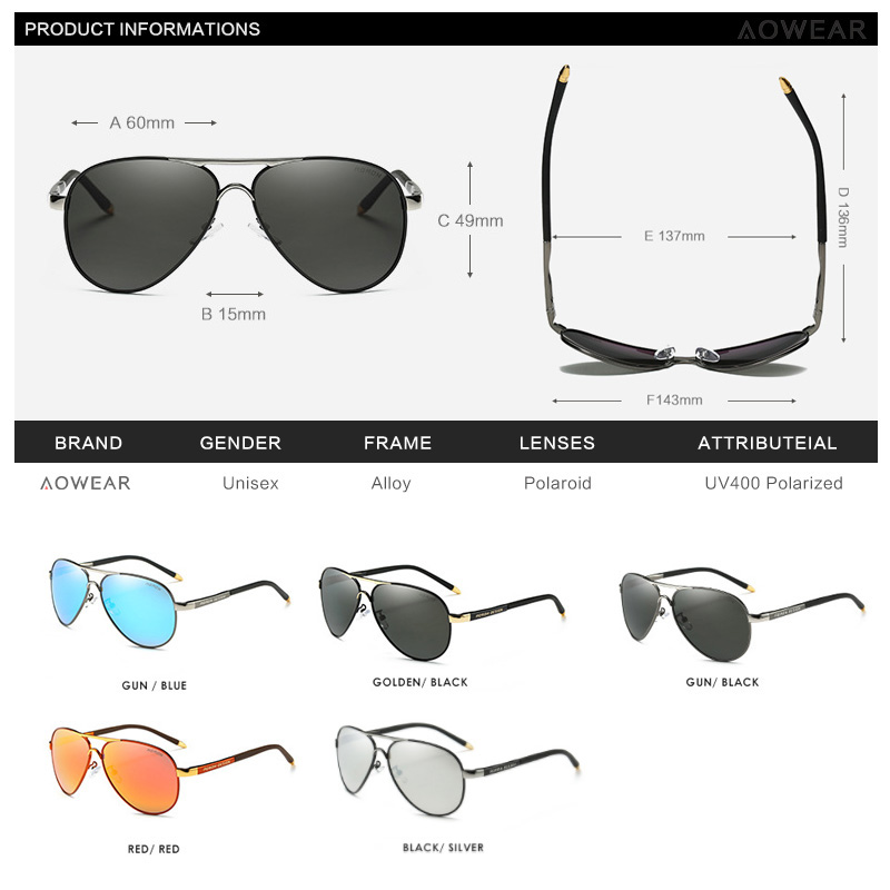 AOWEAR Men's Aviation Sunglass - Sunglasses Aviator Polarized review and price