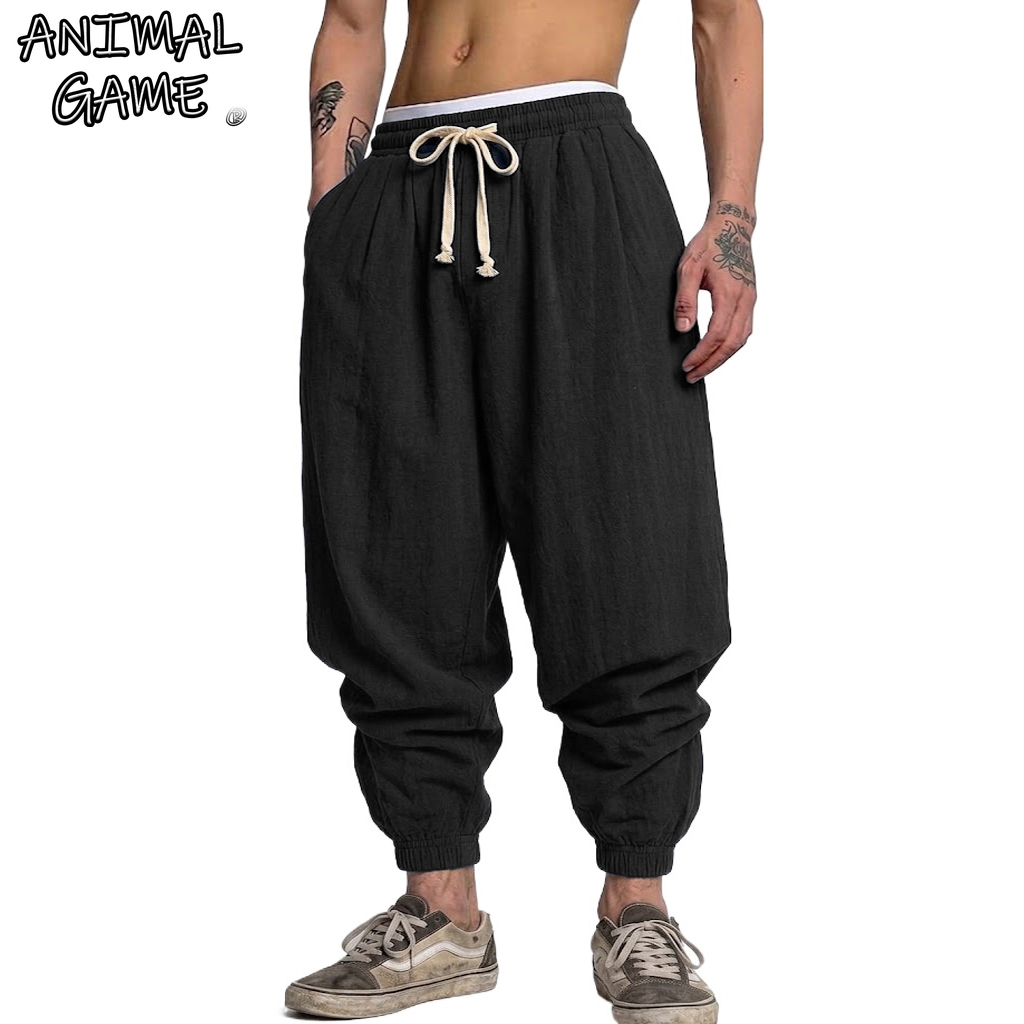Korean Cotton Linen Trousers A - Short Linen Drawstring review and price