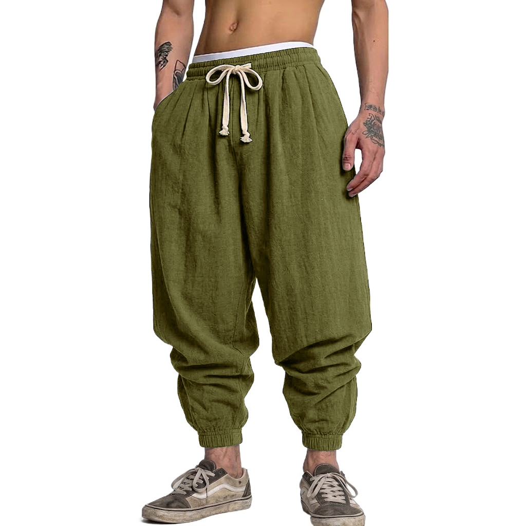 Korean Cotton Linen Trousers A - Short Linen Drawstring review and price