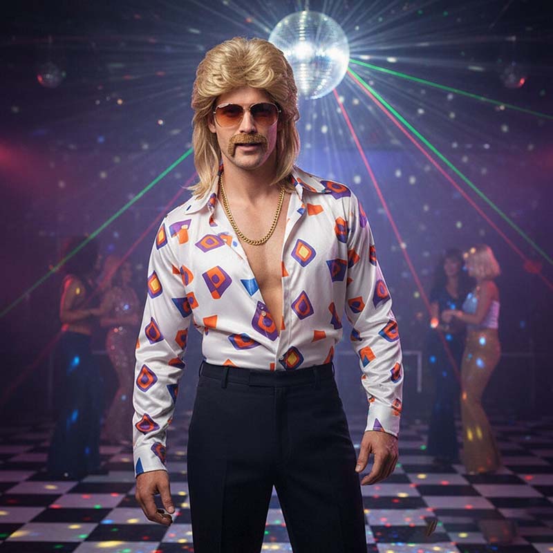 80s Disco Synthetic Wig Set Go - Sunglass Retainer Cord review and price