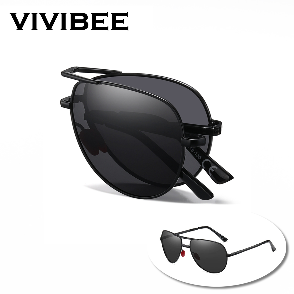 VIVIBEE Metal Pilot Black Fold - Sunglasses Aviator Polarized review and price