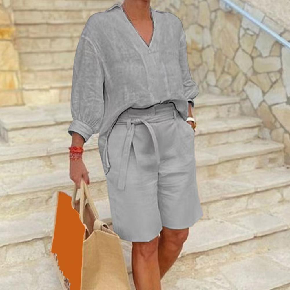 Cotton Linen Women's Two Piece - Linen Shirt Breathable review and price