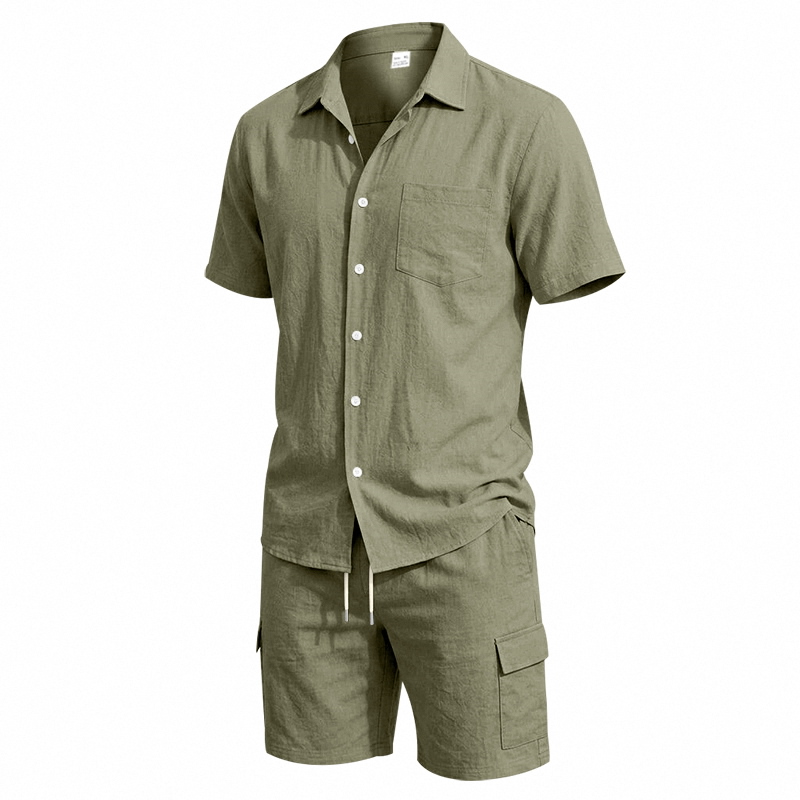 Men Summer American Linen Two  - Linen Shirt Breathable review and price